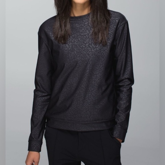 Lululemon Departure Top in Petal Camo Embossed Black Size 4 - Picture 1 of 11